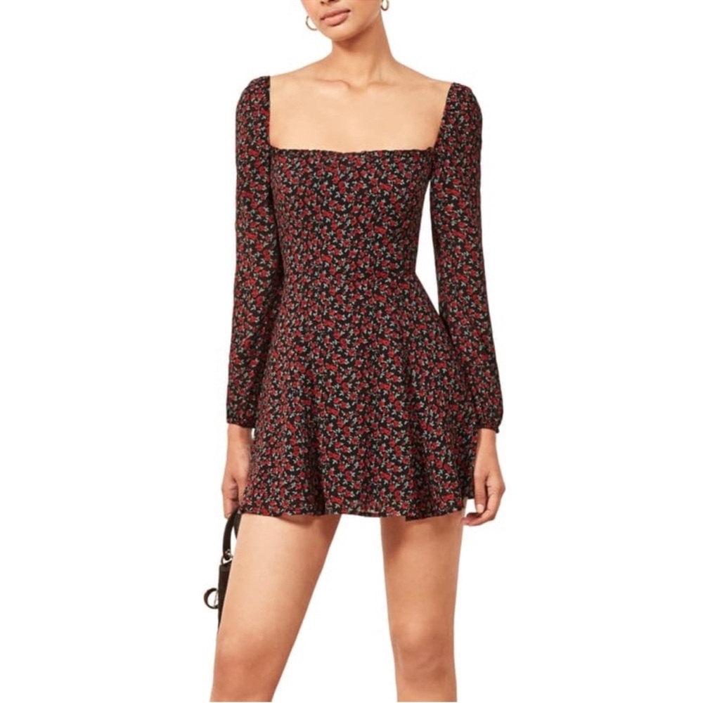 Reformation Greta Rose Print Dress